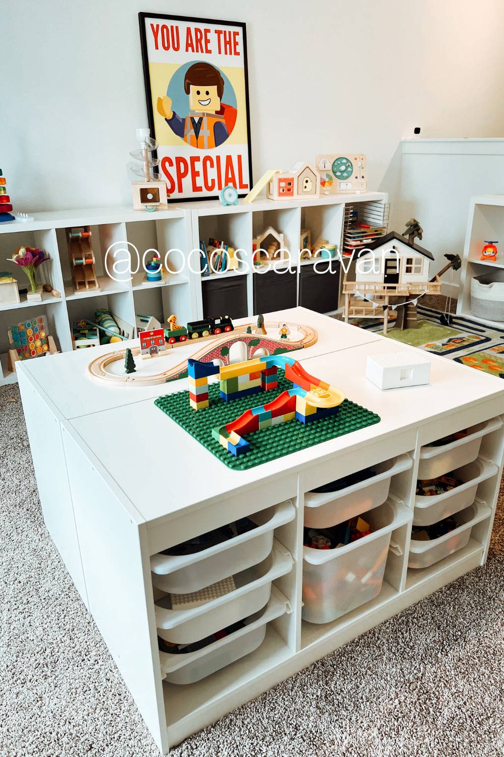 TROFAST storage units as Lego table. 