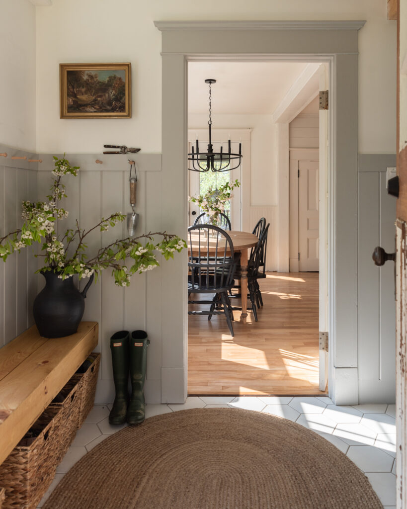 subtle wainscoting with matching trim.